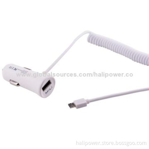 Universal USB Car Charger, Sized 25*24.8*70.5mm, 12V DC InputNew